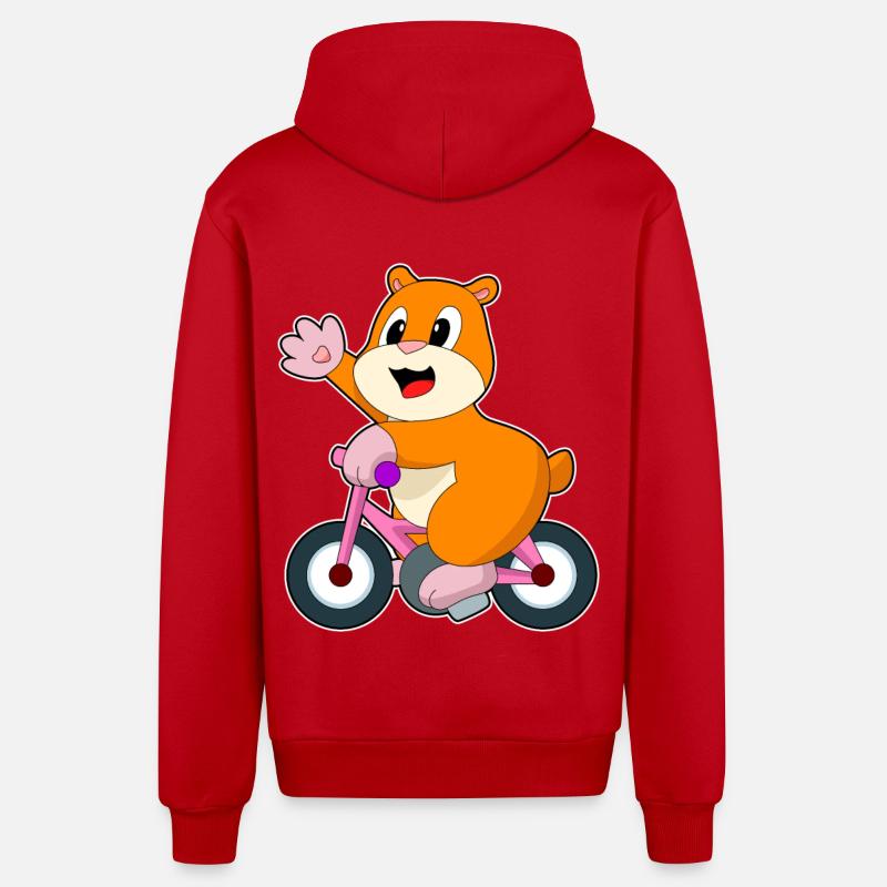 Vélo Hamster - Veste à capuche bio décontractée fabriquée en UE - rouge