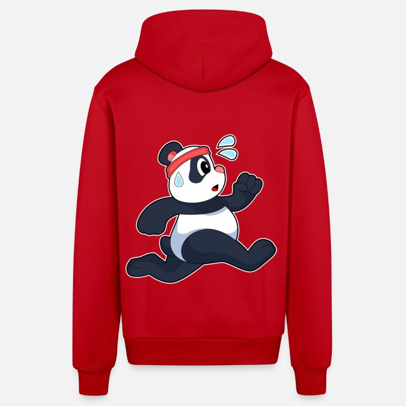 Panda Jogger Jogging - Veste à capuche bio décontractée fabriquée en UE - rouge