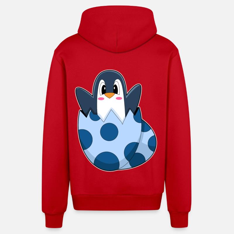 Oeuf de pingouin - Veste à capuche bio décontractée fabriquée en UE - rouge