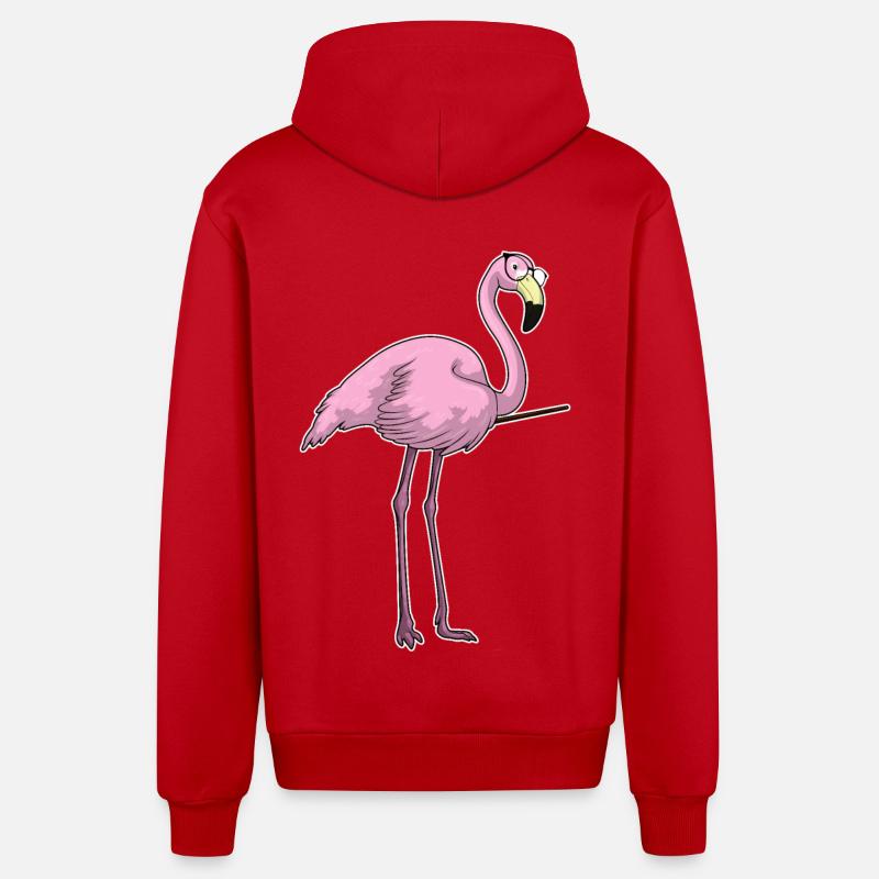 Flamingo Teacher Pointer - Veste à capuche bio décontractée fabriquée en UE - rouge