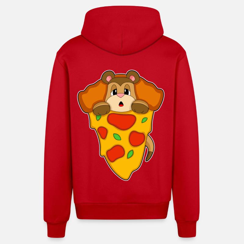 Erdmännchen Pizza - Organic Relaxed Kapuzenjacke Made in EU - Rot