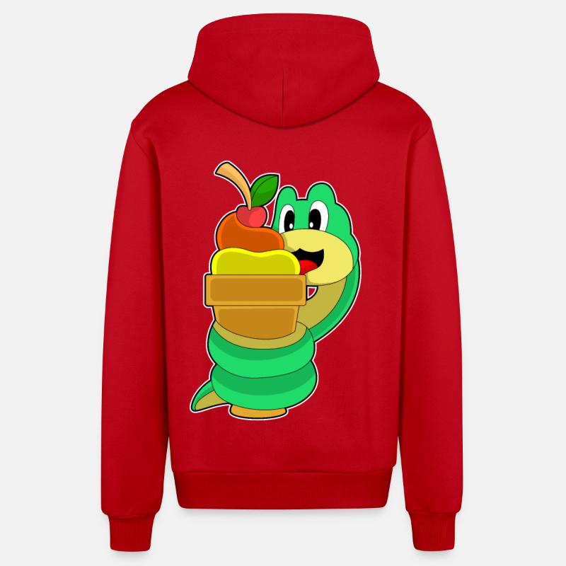 Crème glacée gaufre serpent - Veste à capuche bio décontractée fabriquée en UE - rouge