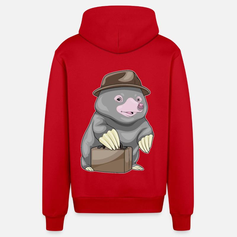 Porte-documents Mole Entrepreneur - Veste à capuche bio décontractée fabriquée en UE - rouge