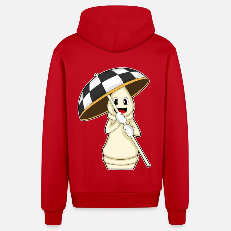Pièce d’échecs Tour Échecs - Veste à capuche bio décontractée fabriquée en UE - rouge