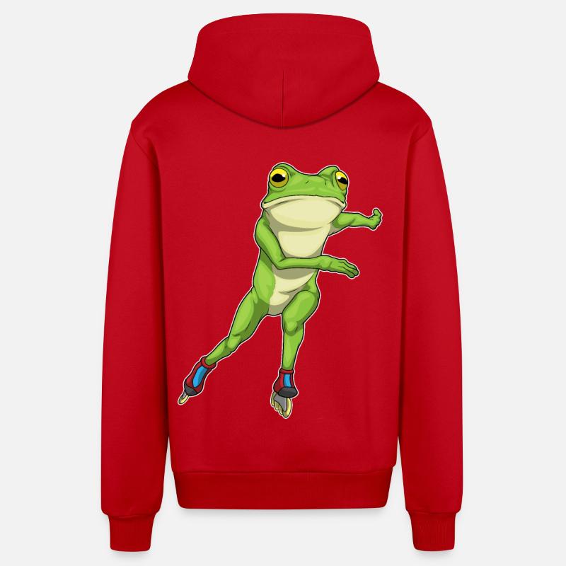 Frosch Inline skating Rollschuhe - Organic Relaxed Kapuzenjacke Made in EU - Rot