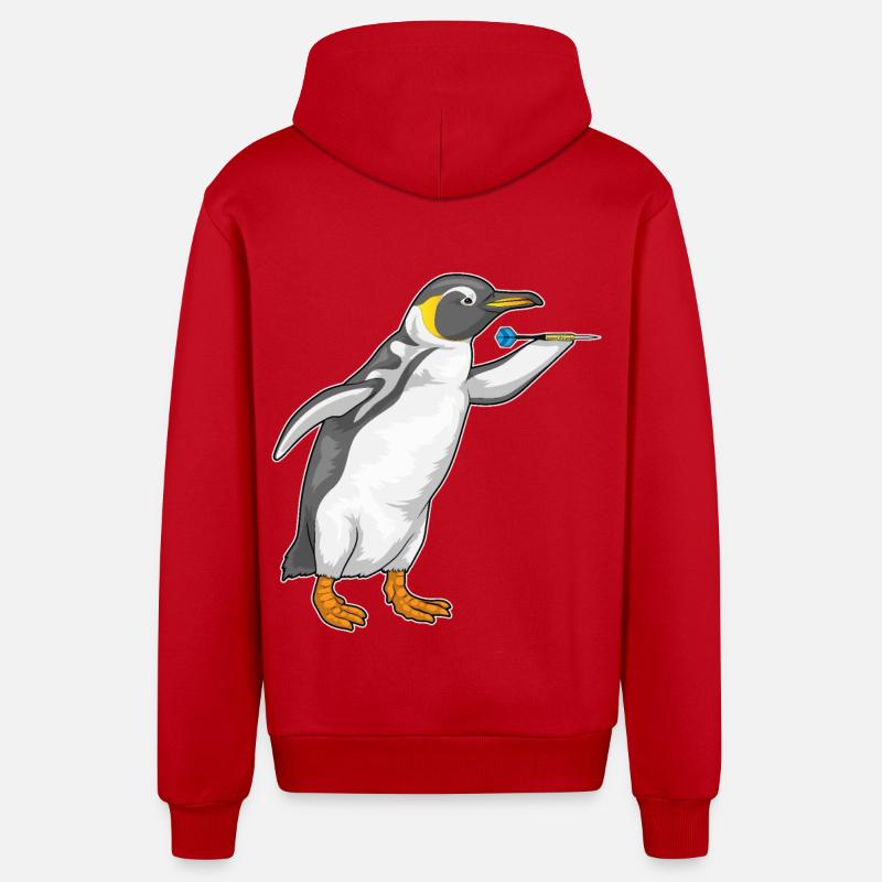 Pingouin Dart Dart - Veste à capuche bio décontractée fabriquée en UE - rouge