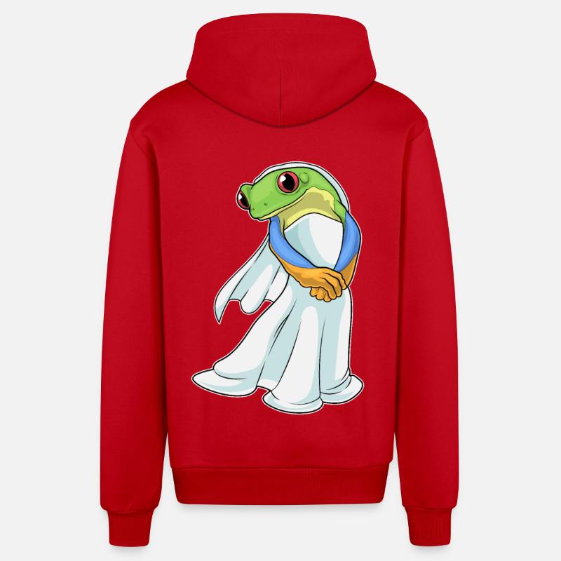 Grenouille Robe de mariée - Veste à capuche bio décontractée fabriquée en UE - rouge