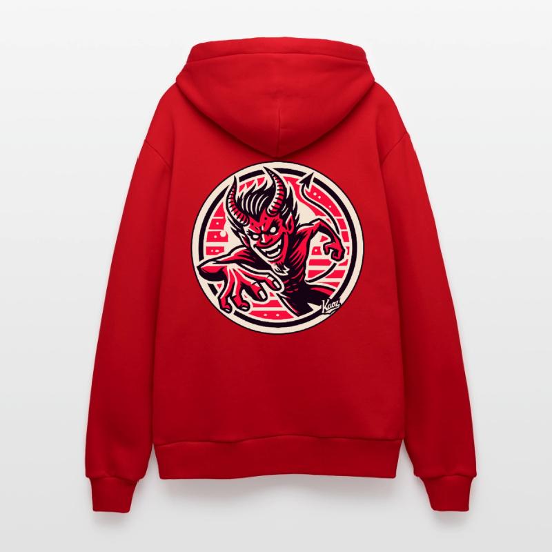 Agile Evil Devilish Devil Devil Devil Organic Relaxed Hooded Jacket Made in EU