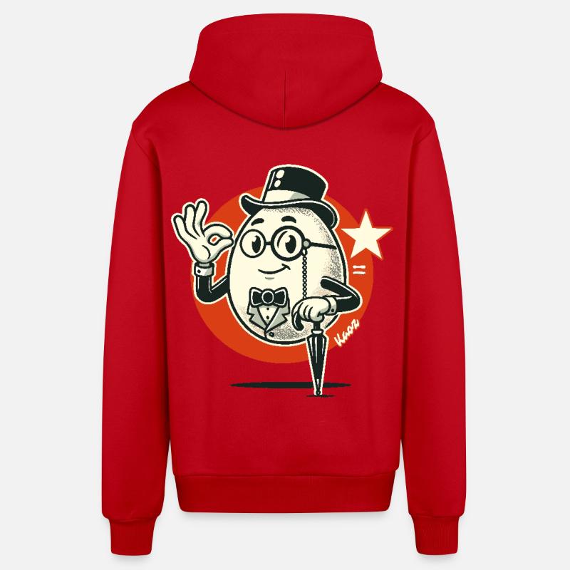 L’œuf du gentleman élégant - Veste à capuche bio décontractée fabriquée en UE - rouge