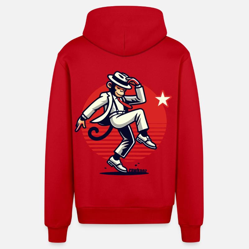 Moonwalk Monkey Singe Danse Singe - Veste à capuche bio décontractée fabriquée en UE - rouge