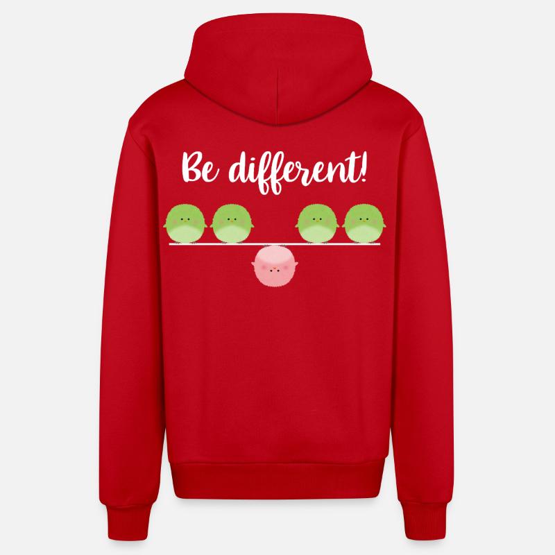 Be different! Sei einfach anders! - Organic Relaxed Kapuzenjacke Made in EU - Rot