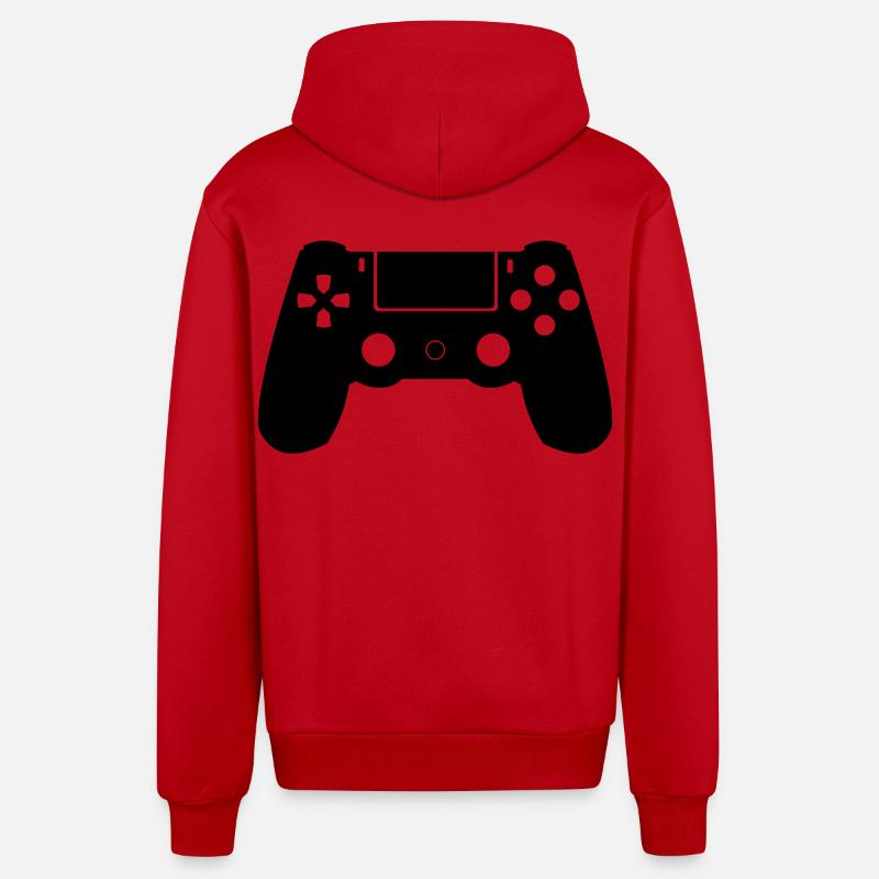 Controller - Organic Relaxed Hooded Jacket Made in EU - red