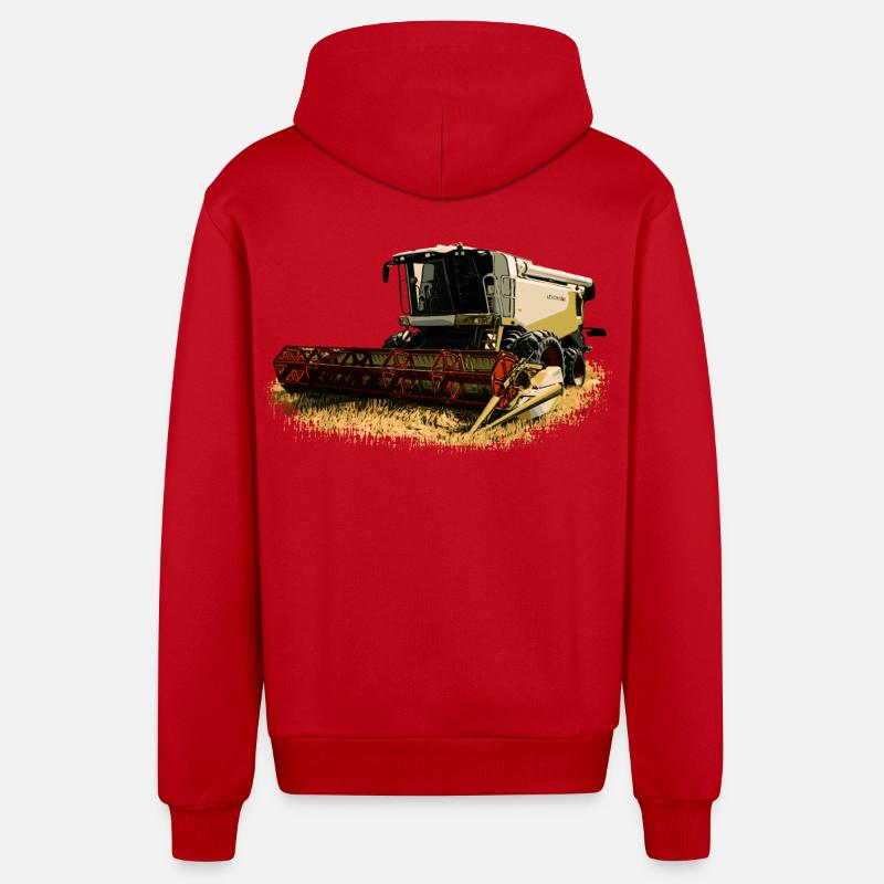 Claas Moissonneuse-batteuse Lexion 550 - Veste à capuche bio décontractée fabriquée en UE - rouge