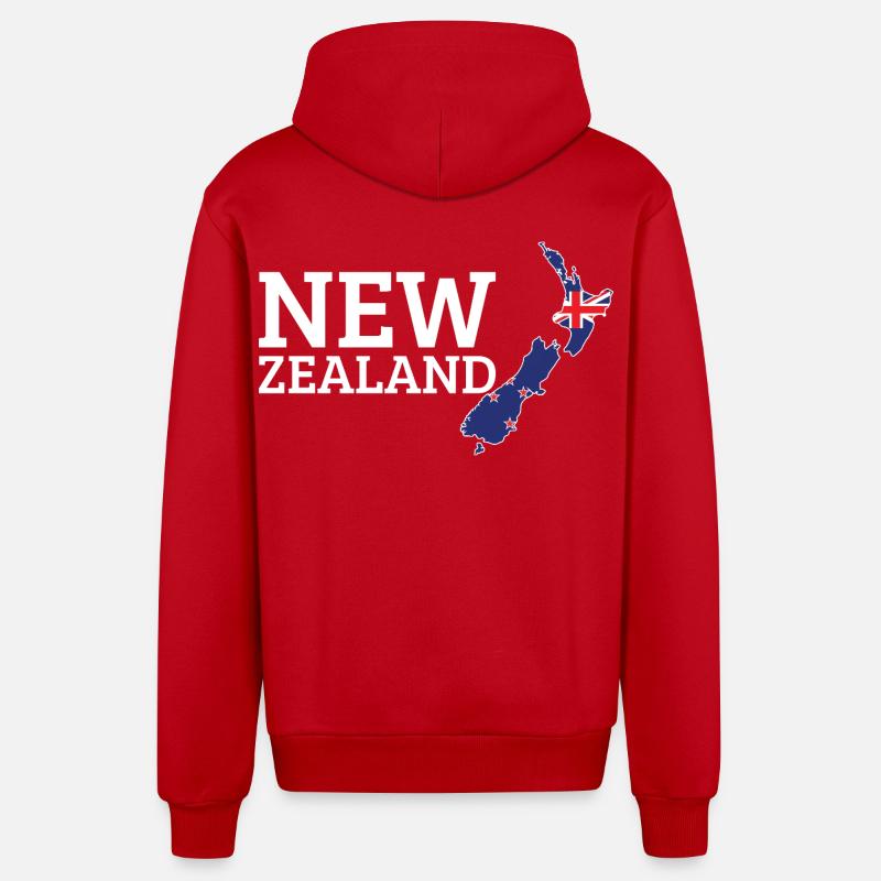 Drapeau néo-zélandais Cool Néo-Zélandais - Veste à capuche bio décontractée fabriquée en UE - rouge