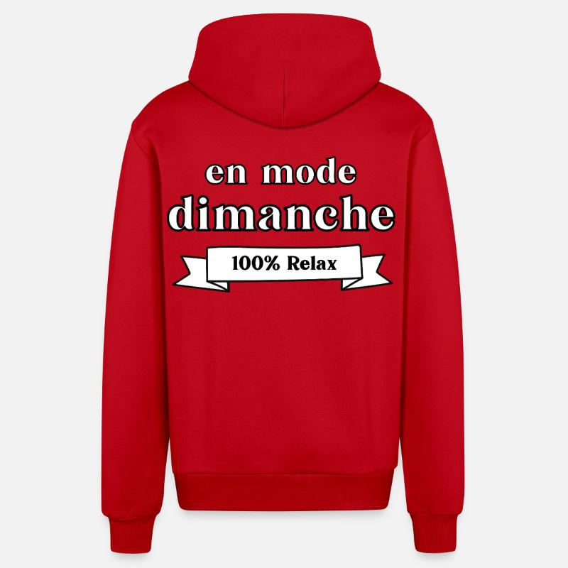 En Mode DIMANCHE 100% Ralex - Veste à capuche bio décontractée fabriquée en UE - rouge