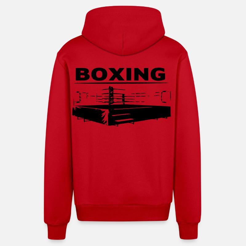 Boxing | Boxring - Organic Relaxed Kapuzenjacke Made in EU - Rot