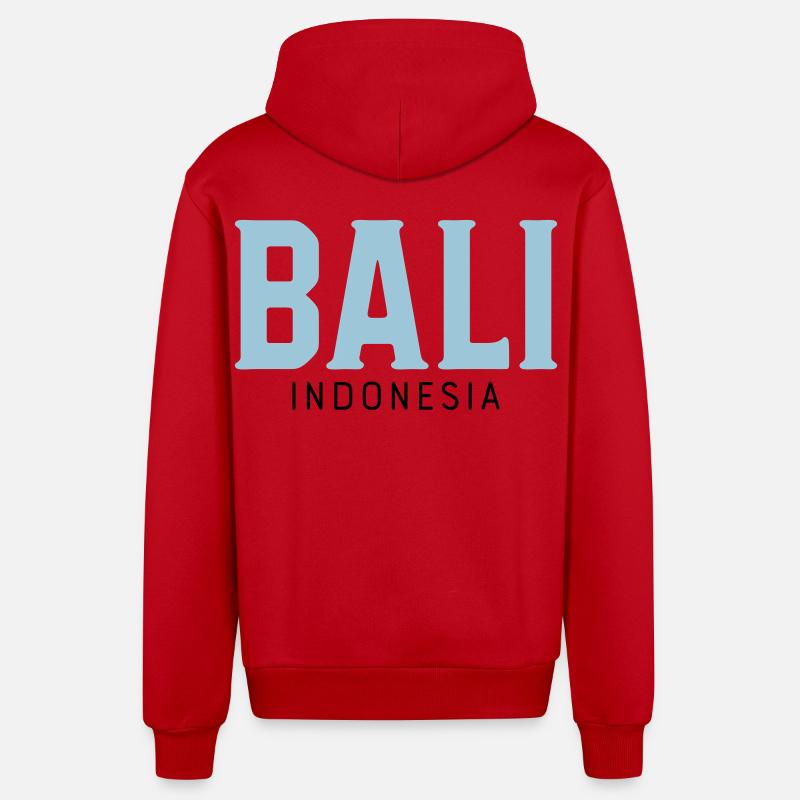Bali - Veste à capuche bio décontractée fabriquée en UE - rouge