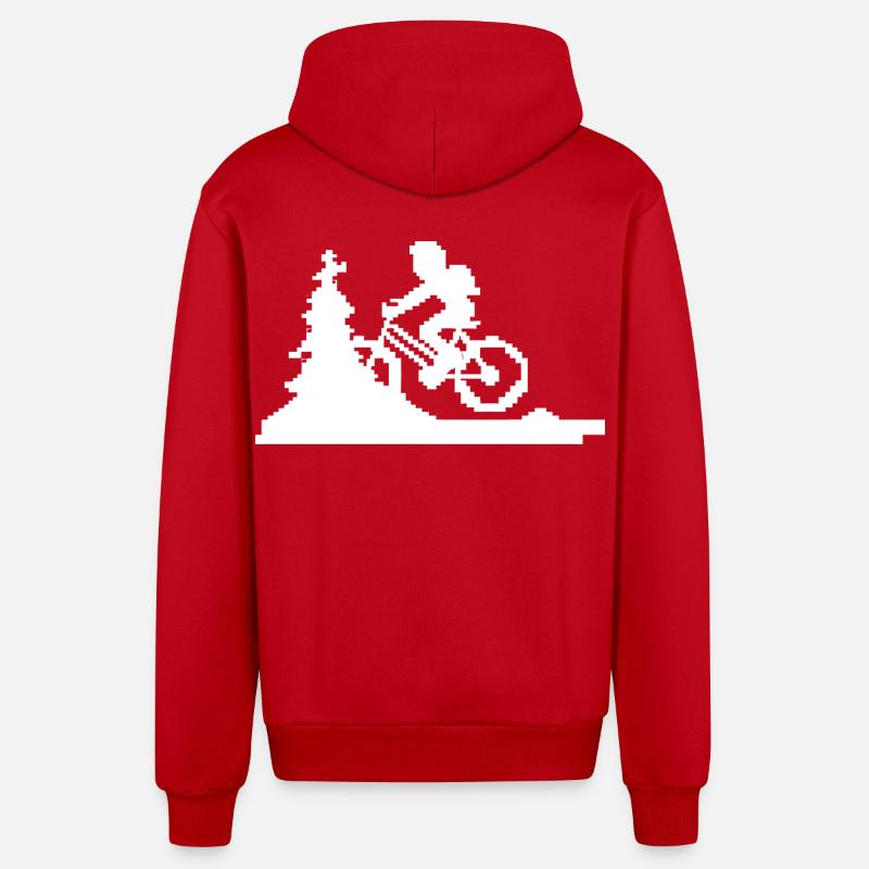 Pixel VTT - Veste à capuche bio décontractée fabriquée en UE - rouge