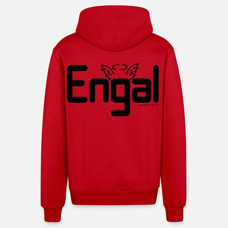Engal - Engerl, dialecte autrichien, Cadeau - Veste à capuche bio décontractée fabriquée en UE - rouge