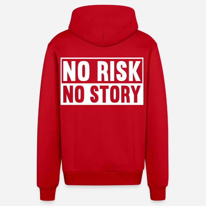 Pas de risque, pas d’histoire - Veste à capuche bio décontractée fabriquée en UE - rouge
