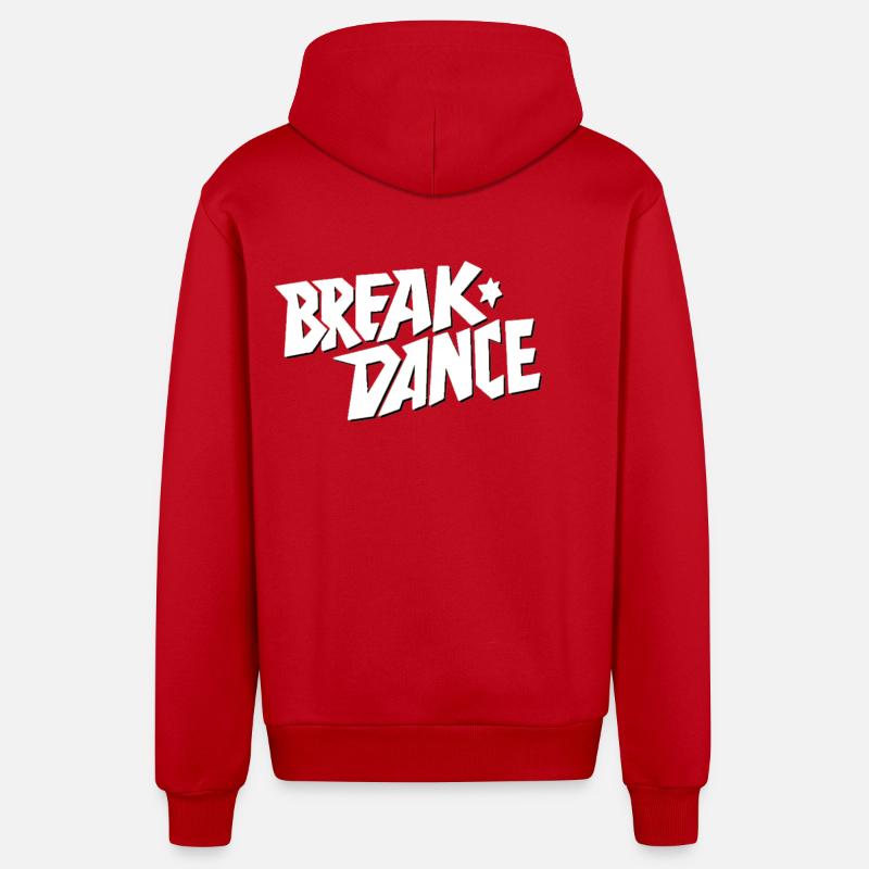 Style de danse Breakdance Lettrage - Veste à capuche bio décontractée fabriquée en UE - rouge