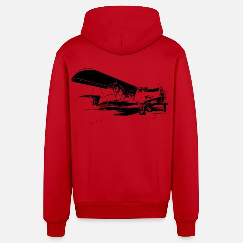 Puissance du géant du ciel - Veste à capuche bio décontractée fabriquée en UE - rouge