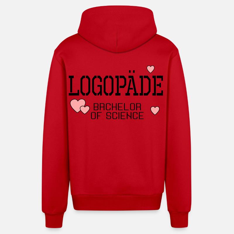 Logopäde Bachelor-Studium Logopädie - Organic Relaxed Kapuzenjacke Made in EU - Rot
