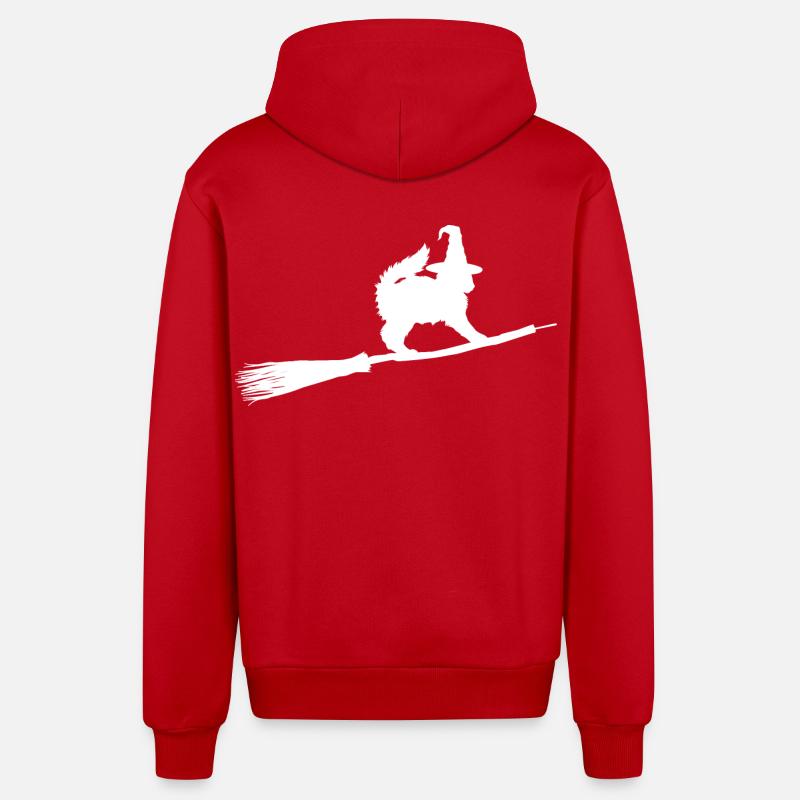 Sorcière de chat - Veste à capuche bio décontractée fabriquée en UE - rouge