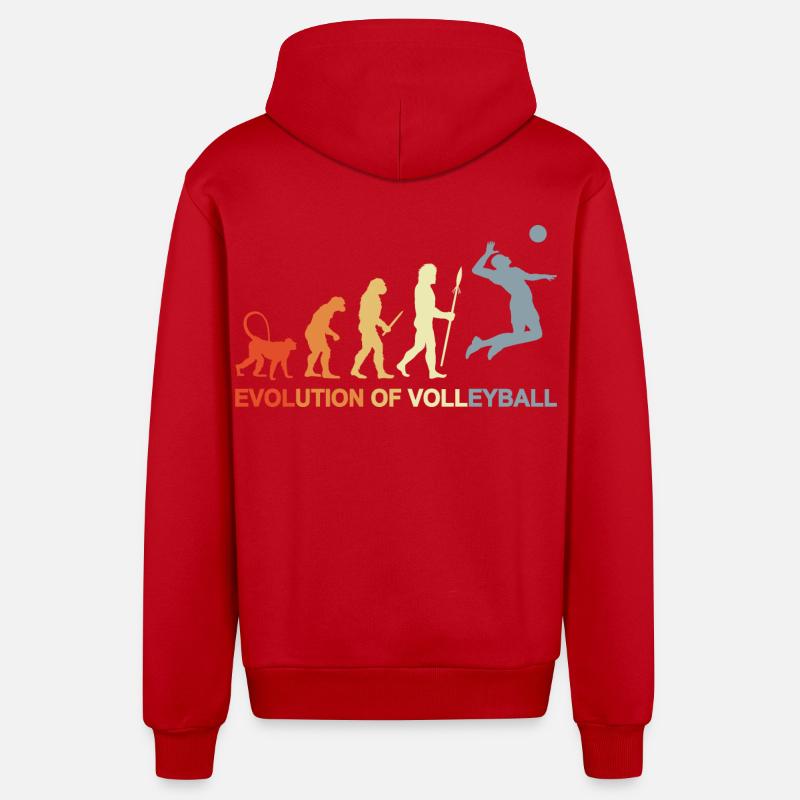 Évolution d’un joueur de volley-ball - Veste à capuche bio décontractée fabriquée en UE - rouge