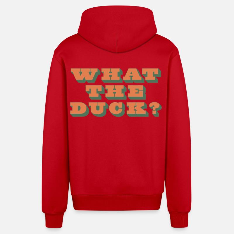 Qu’est-ce que c’est que le canard ?! - Veste à capuche bio décontractée fabriquée en UE - rouge