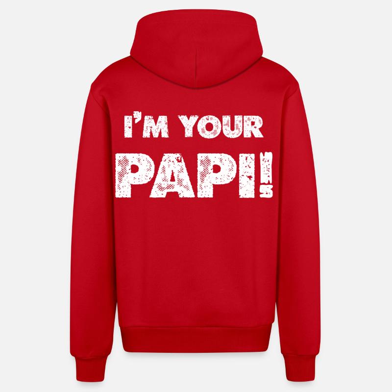 Ich bin dein Papi - Organic Relaxed Kapuzenjacke Made in EU - Rot