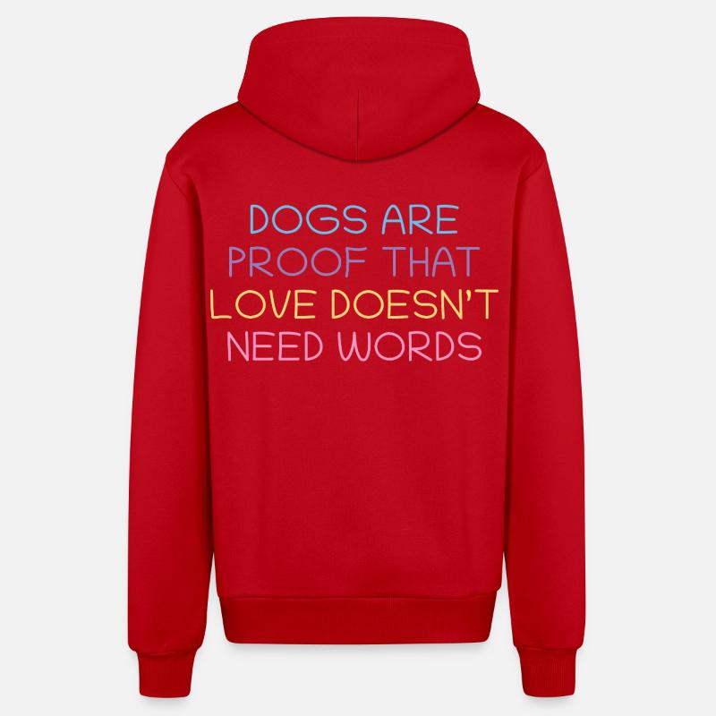 Les chiens prouvent l’amour sans mots - Veste à capuche bio décontractée fabriquée en UE - rouge