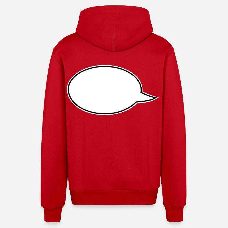 Sprechblasen Comic links - Organic Relaxed Kapuzenjacke Made in EU - Rot