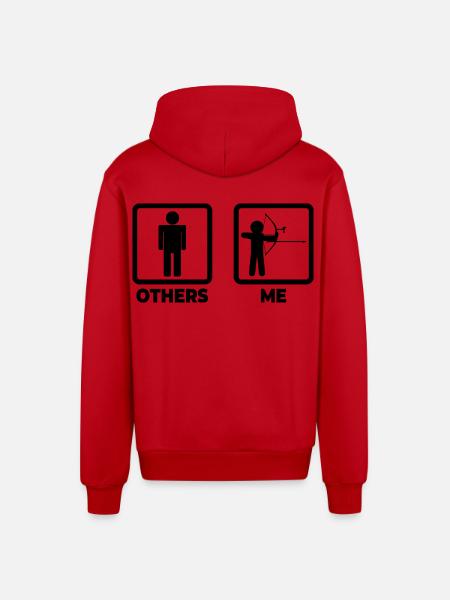 Funny archer - Organic Relaxed Hooded Jacket Made in EU - red