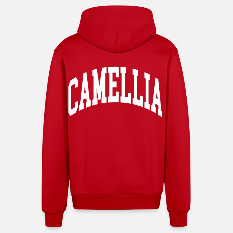 Camélia - Veste à capuche bio décontractée fabriquée en UE - rouge