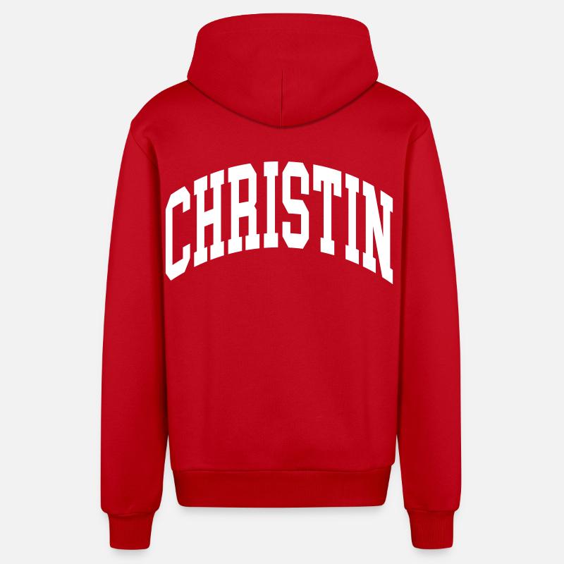 chrétien - Veste à capuche bio décontractée fabriquée en UE - rouge