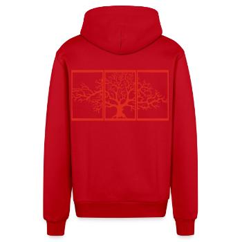 Nature view (red) - Organic Relaxed Hooded Jacket Made in EU - red - Back