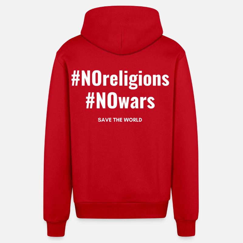Pas de religions, pas de guerres - Veste à capuche bio décontractée fabriquée en UE - rouge