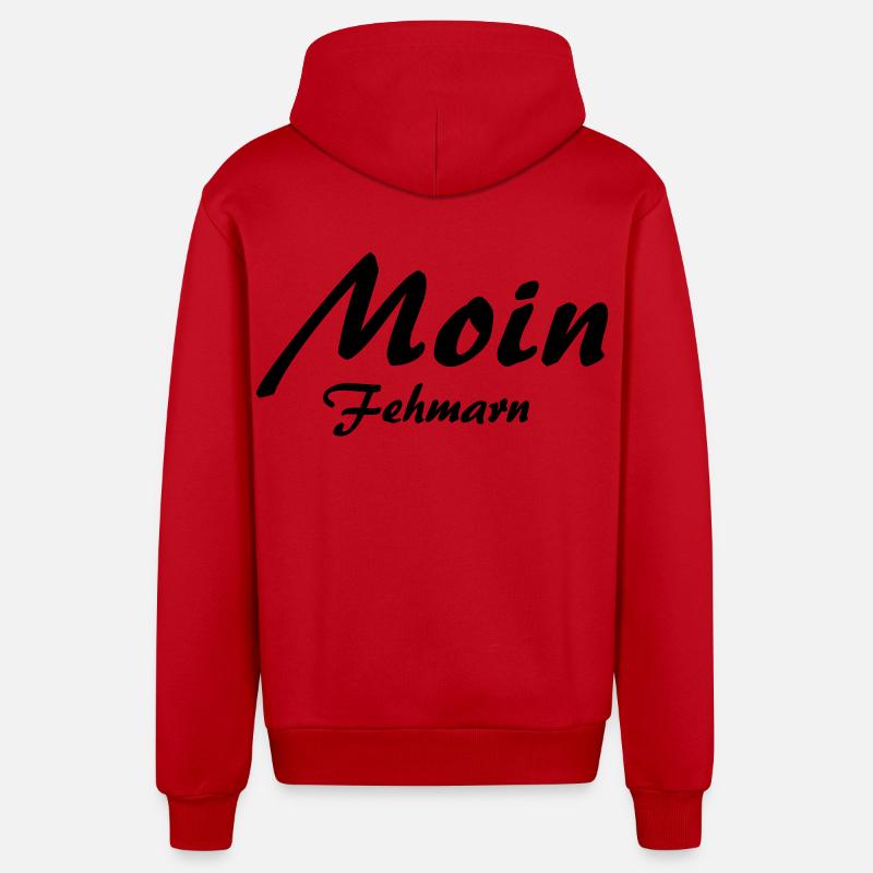 Moin Fehmarn - Organic Relaxed Kapuzenjacke Made in EU - Rot
