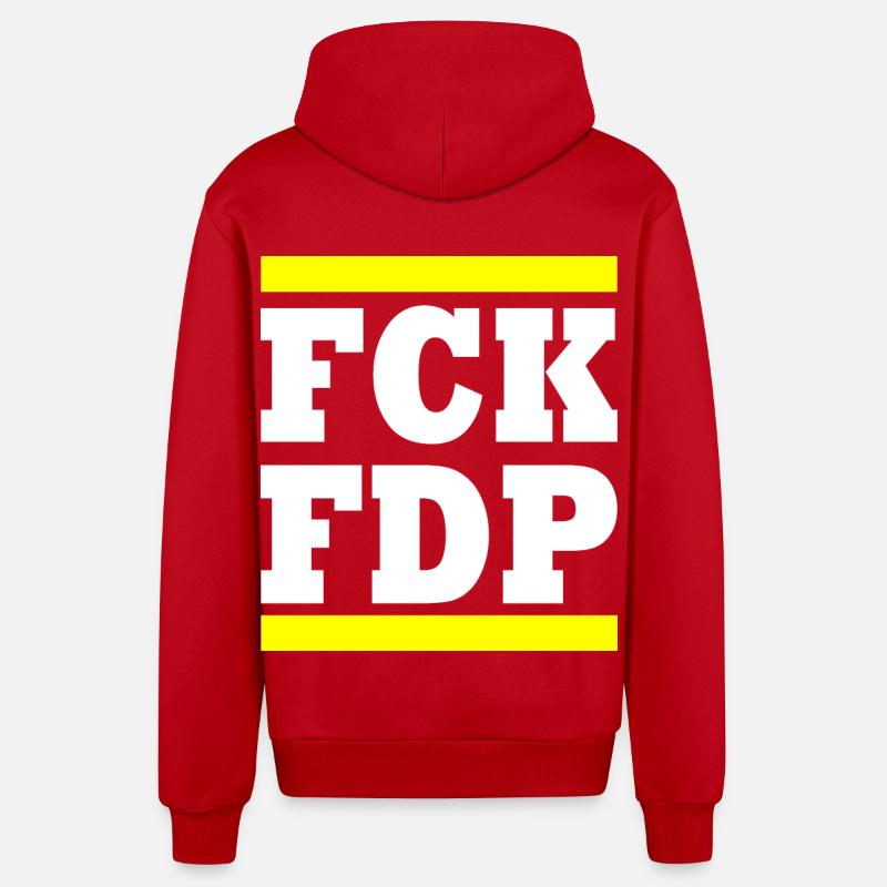 Fck fdp - Veste à capuche bio décontractée fabriquée en UE - rouge