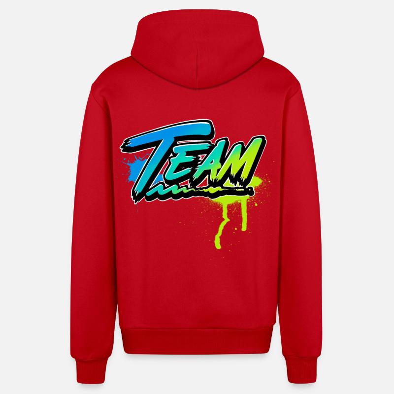 Team - Organic Relaxed Kapuzenjacke Made in EU - Rot