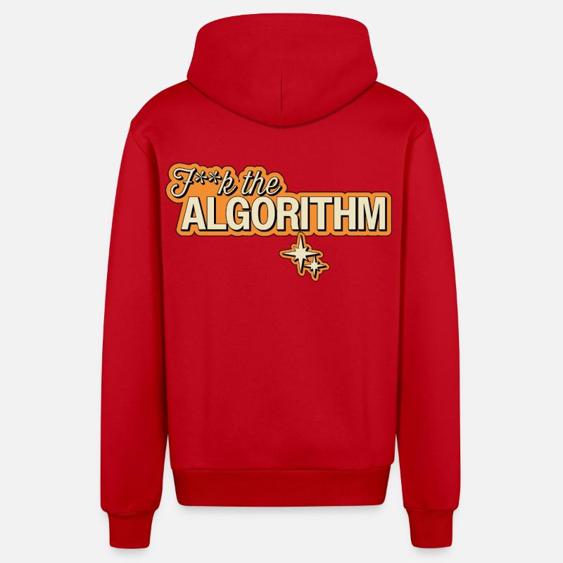 Fk the Algorithm – Digitale Rebellion - Organic Relaxed Kapuzenjacke Made in EU - Rot