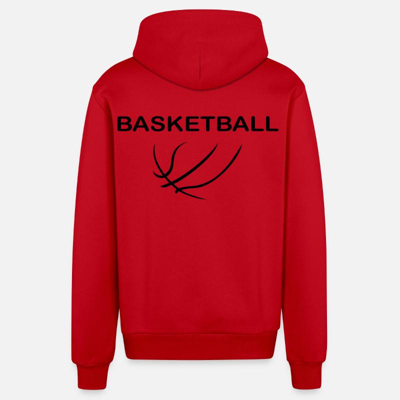 Basketball - Organic Relaxed Kapuzenjacke Made in EU - Rot