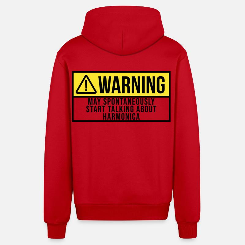 harmonica - Veste à capuche bio décontractée fabriquée en UE - rouge