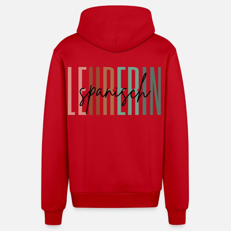 Lehrerin Spanisch Spanischlehrerin Geschenk - Organic Relaxed Kapuzenjacke Made in EU - Rot