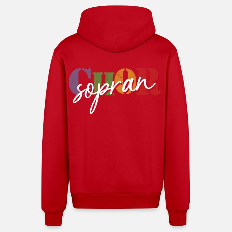 Soprano de chœur - Veste à capuche bio décontractée fabriquée en UE - rouge