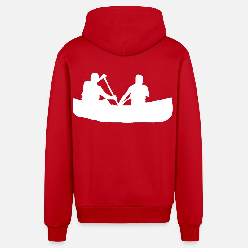 Canoë à rames - Design - Veste à capuche bio décontractée fabriquée en UE - rouge