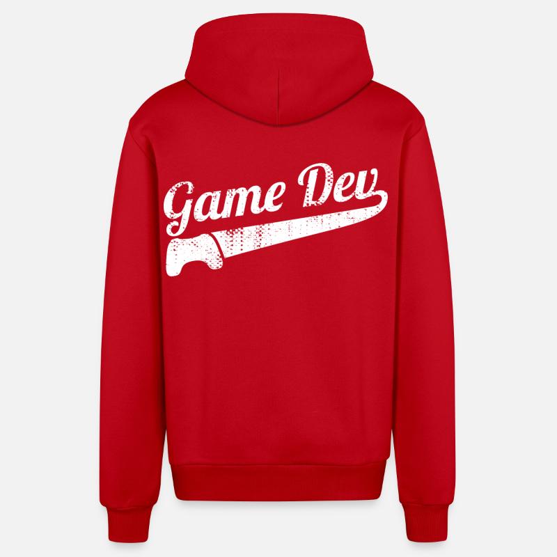 Game Developer - Organic Relaxed Hooded Jacket Made in EU - red