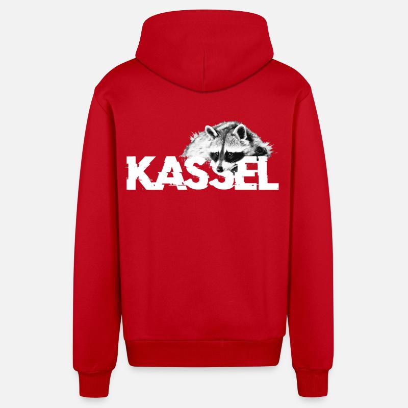 raton laveur Kassel - Veste à capuche bio décontractée fabriquée en UE - rouge