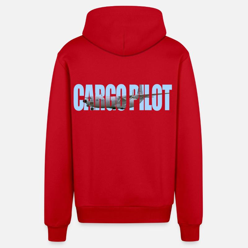 Pilote cargo C-133 - Veste à capuche bio décontractée fabriquée en UE - rouge